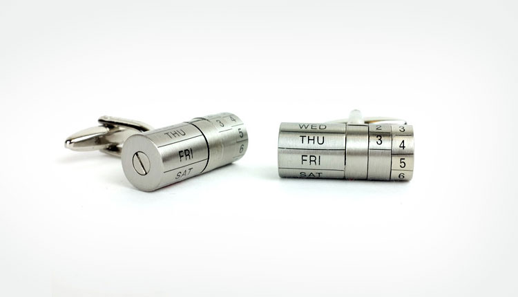 Adjustable Date Cufflinks - Calendar Cufflinks