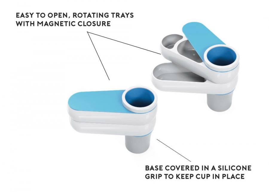 Adjustable Kids Multi-level Cupholder Snack Tray For The Car