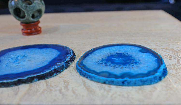Natural Geode Rock Coasters - Coasters Made From Real Agate Geodes - Science geek coasters