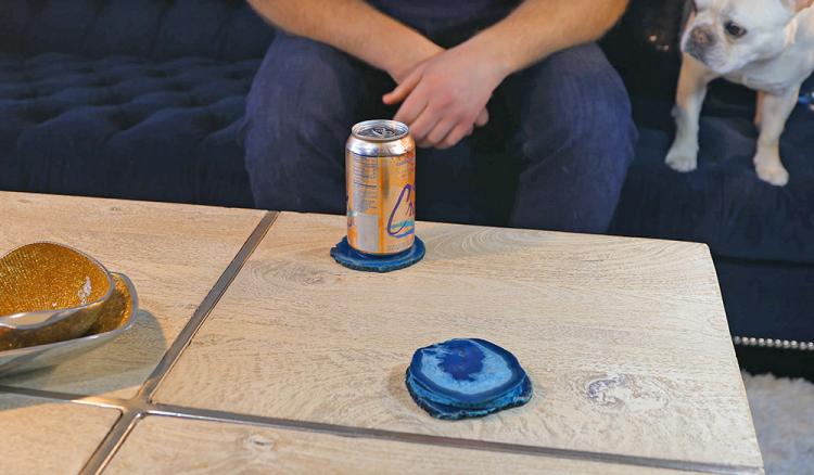 Natural Geode Rock Coasters - Coasters Made From Real Agate Geodes - Science geek coasters
