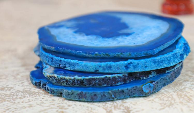 Natural Geode Rock Coasters - Coasters Made From Real Agate Geodes - Science geek coasters