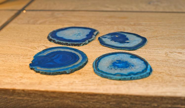 Natural Geode Rock Coasters - Coasters Made From Real Agate Geodes - Science geek coasters