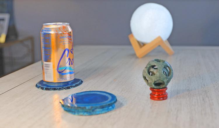 Natural Geode Rock Coasters - Coasters Made From Real Agate Geodes - Science geek coasters