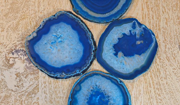 Natural Geode Rock Coasters - Coasters Made From Real Agate Geodes - Science geek coasters