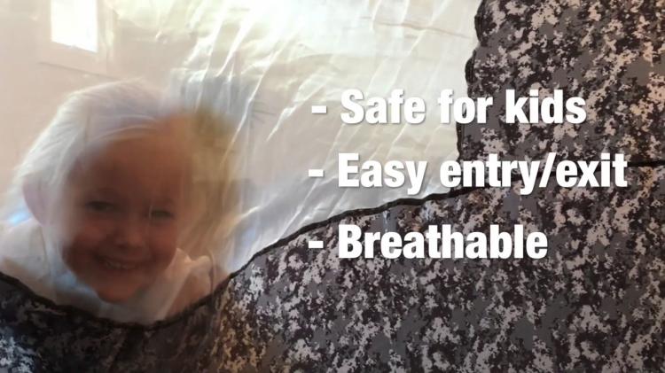 Inflatable Air Forts - Box Fan Air Fort - Uses fan to inflate in just seconds - Blow-up Kids play fort