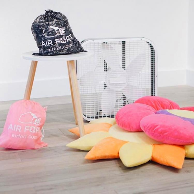 Inflatable Air Forts - Box Fan Air Fort - Uses fan to inflate in just seconds - Blow-up Kids play fort