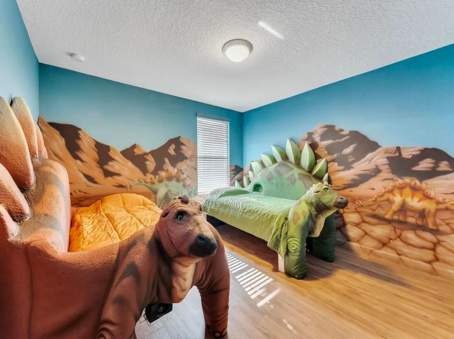 Dino-Themed Airbnb With Giant Dinosaur Beds - Dinosaur vacation rental home