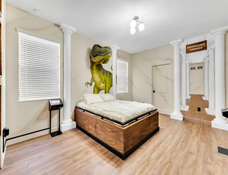 Dino-Themed Airbnb With Giant Dinosaur Beds - Dinosaur vacation rental home