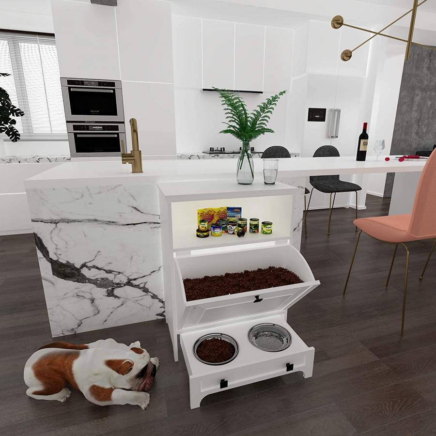 Dog feeder station - All-in-1 Dog Feeding Station with giant food drawer