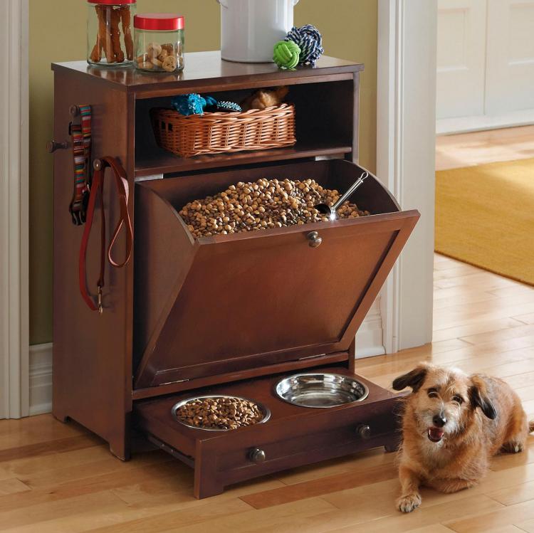 Dog feeder station - All-in-1 Dog Feeding Station with giant food drawer