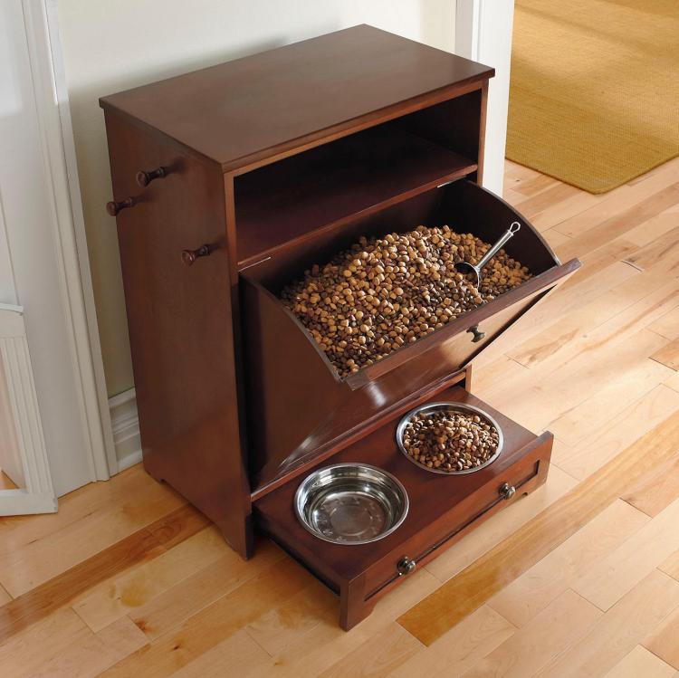 Dog feeder station - All-in-1 Dog Feeding Station with giant food drawer