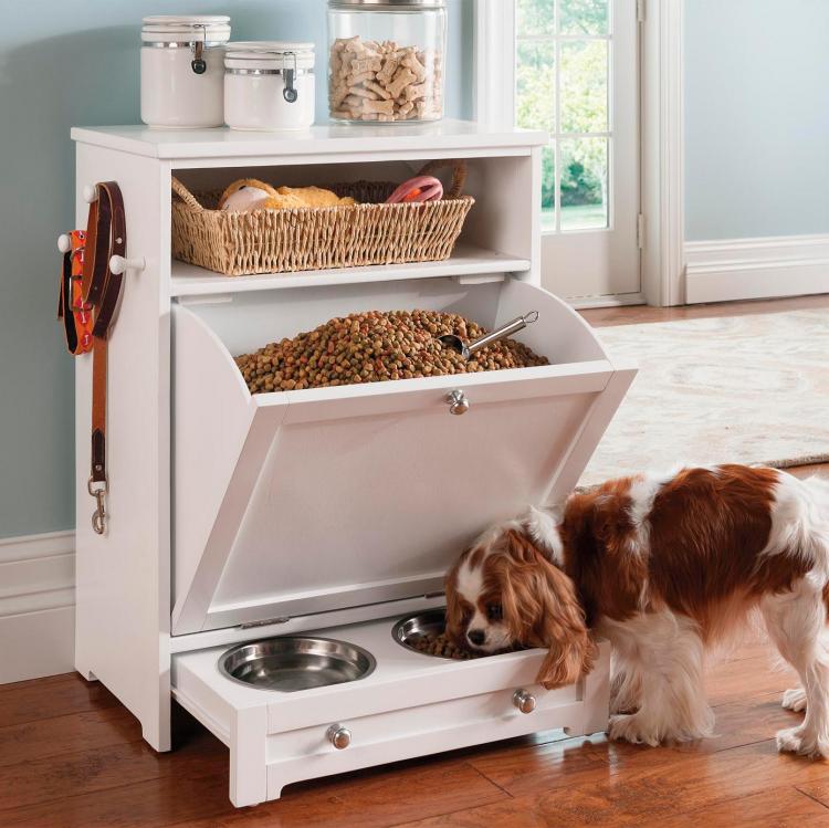 Dog feeder station - All-in-1 Dog Feeding Station with giant food drawer