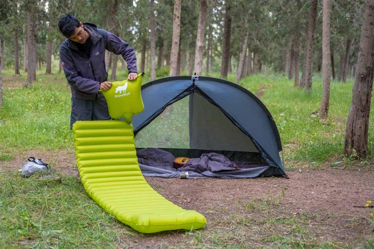 Rhinowolf 2.0 All-in-One Modular Camping Tent Includes a Mattress and a Sleeping Bag