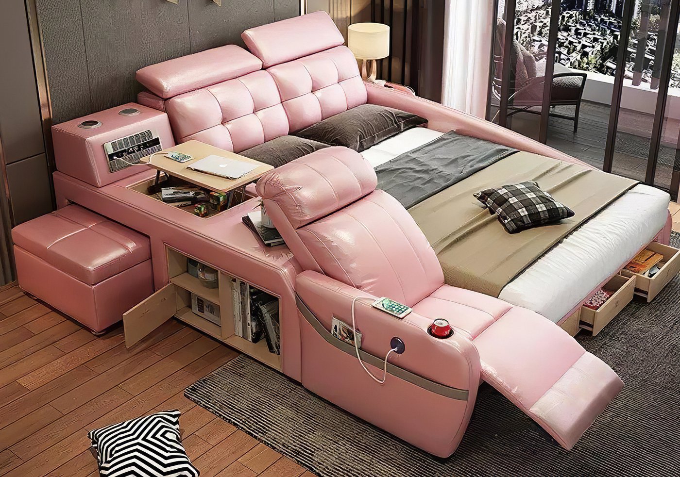 All-In-One Smart Bed Has An Integrated Recliner and Air Filtration System