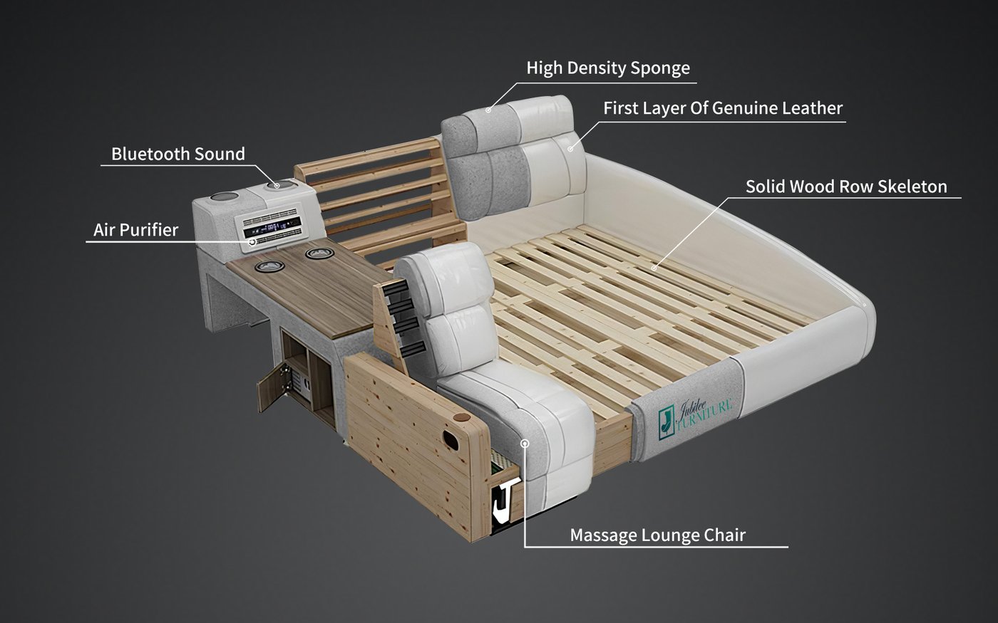 All-In-One Smart Bed Has An Integrated Recliner and Air Filtration System