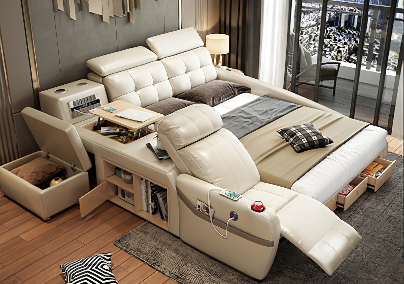 All-In-One Smart Bed Has An Integrated Recliner and Air Filtration System