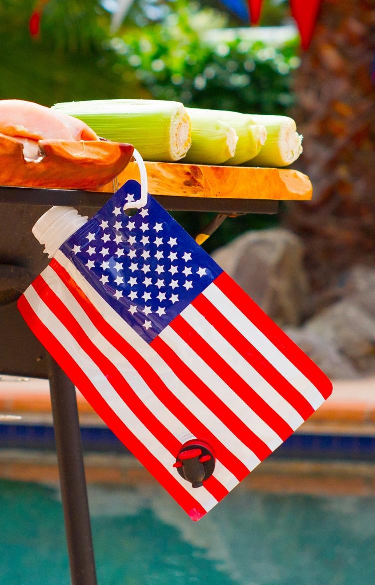 American Flag Liquor Bag - American Flag wine bag flask