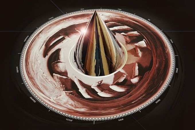 Anamorphic Calendar - View Cone Through Certain Angle