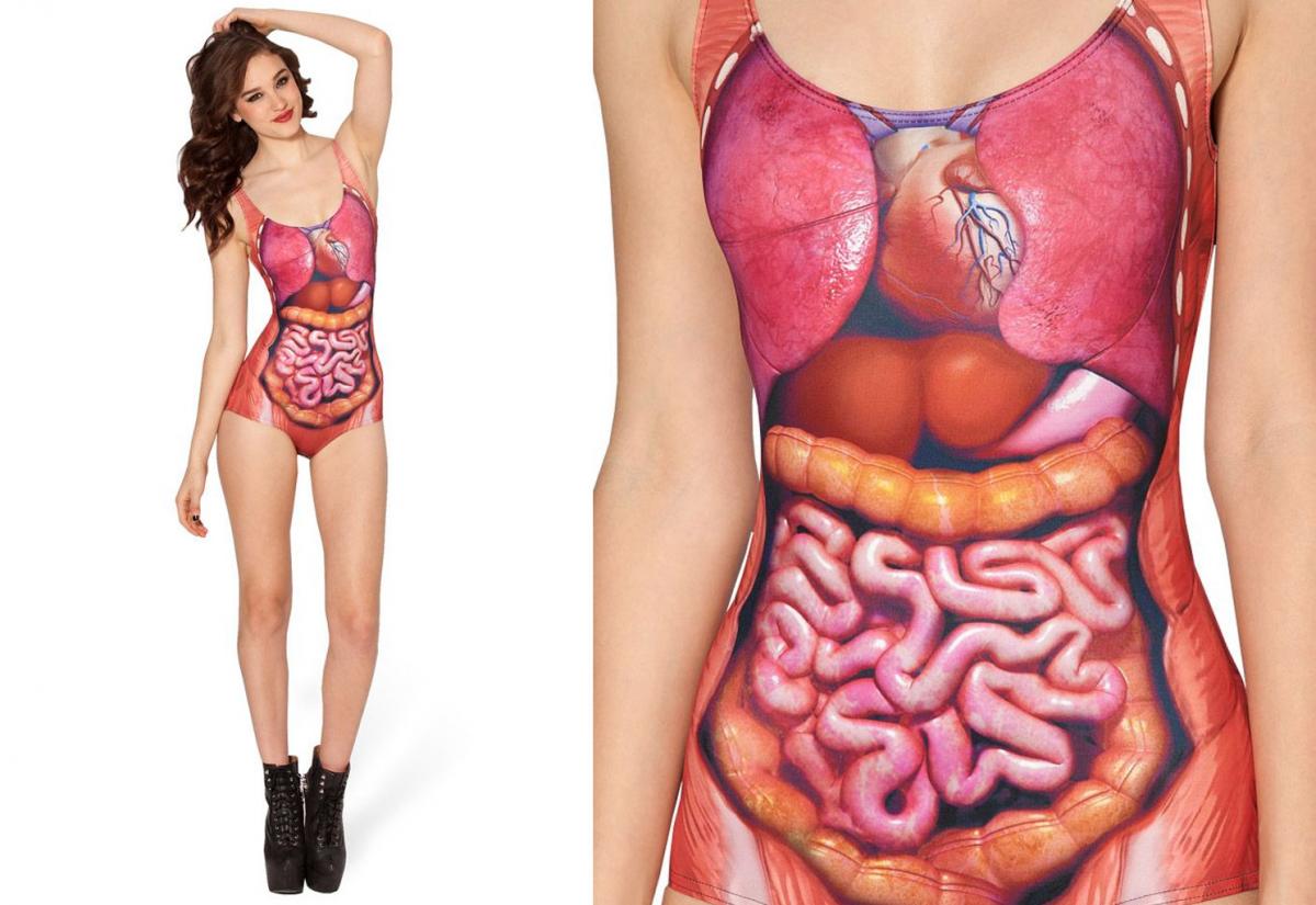 Anatomically Correct Swimsuit Halloween Costume - Funny guts women's swimsuit costume/cosplay