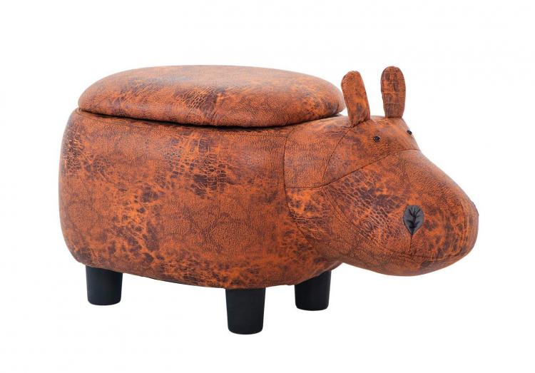 Animal Shaped Storage Ottomans and Stools - Cute animal ottoman with flip-up storage bin