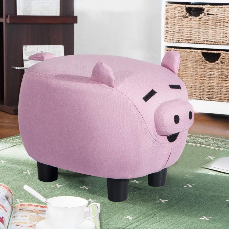 Animal Shaped Storage Ottomans and Stools - Cute animal ottoman with flip-up storage bin