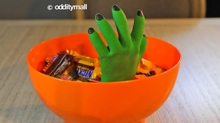 Moving Monster Hand Candy Bowls - Animated witch hand Halloween candy bowls - Mummy hand candy bowl