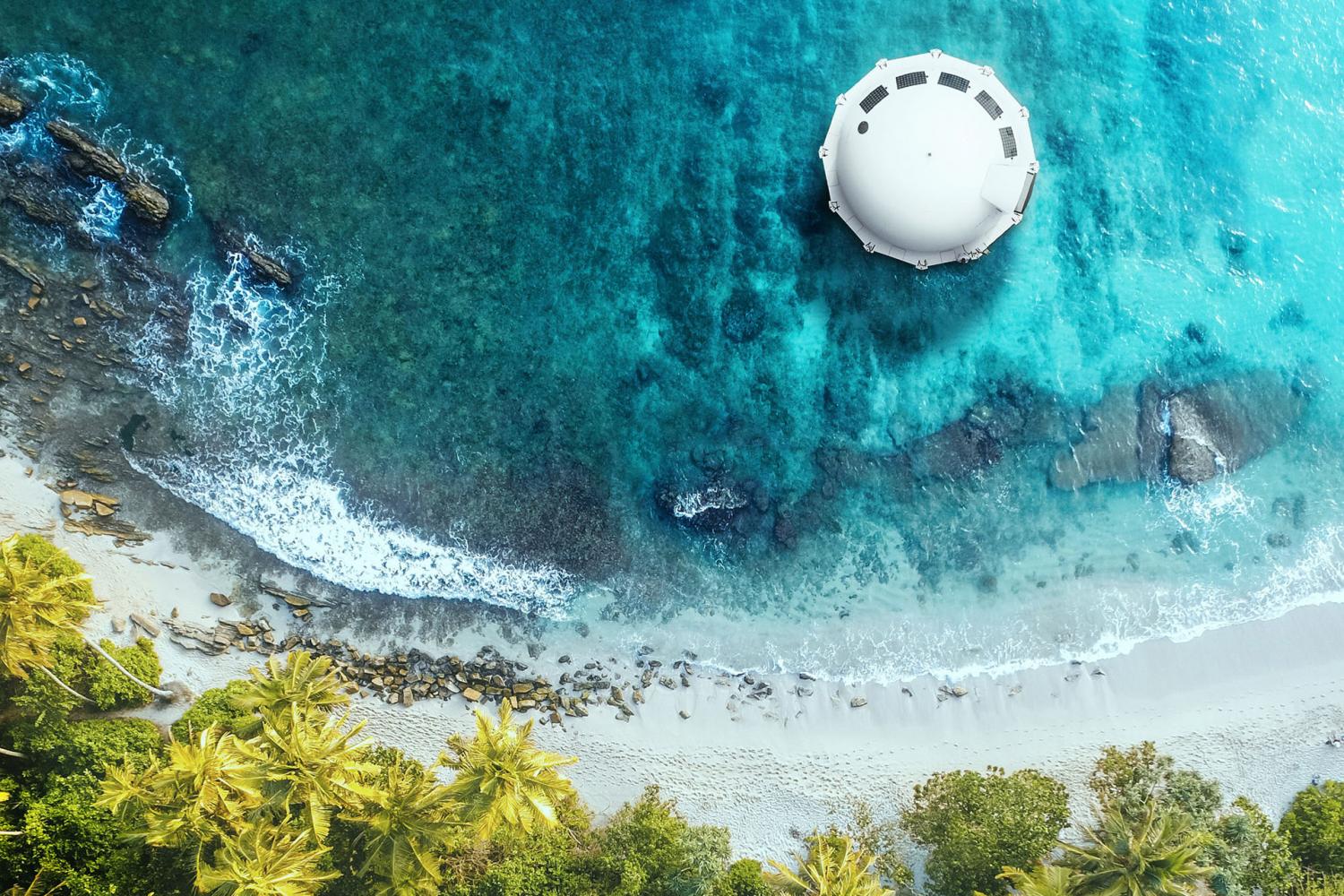 Anthenea Solar Powered Luxury Floating Hotel Suite - UFO-shaped saucer boat home