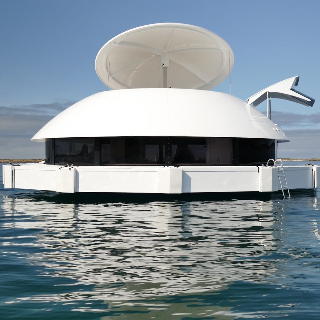 Anthenea Solar Powered Luxury Floating Hotel Suite - UFO-shaped saucer boat home