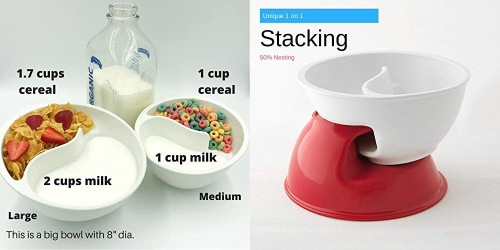Genius Cereal Bowl Separates Your Milk and Cereal To Prevent Sogginess - Anti-soggy cereal bowl