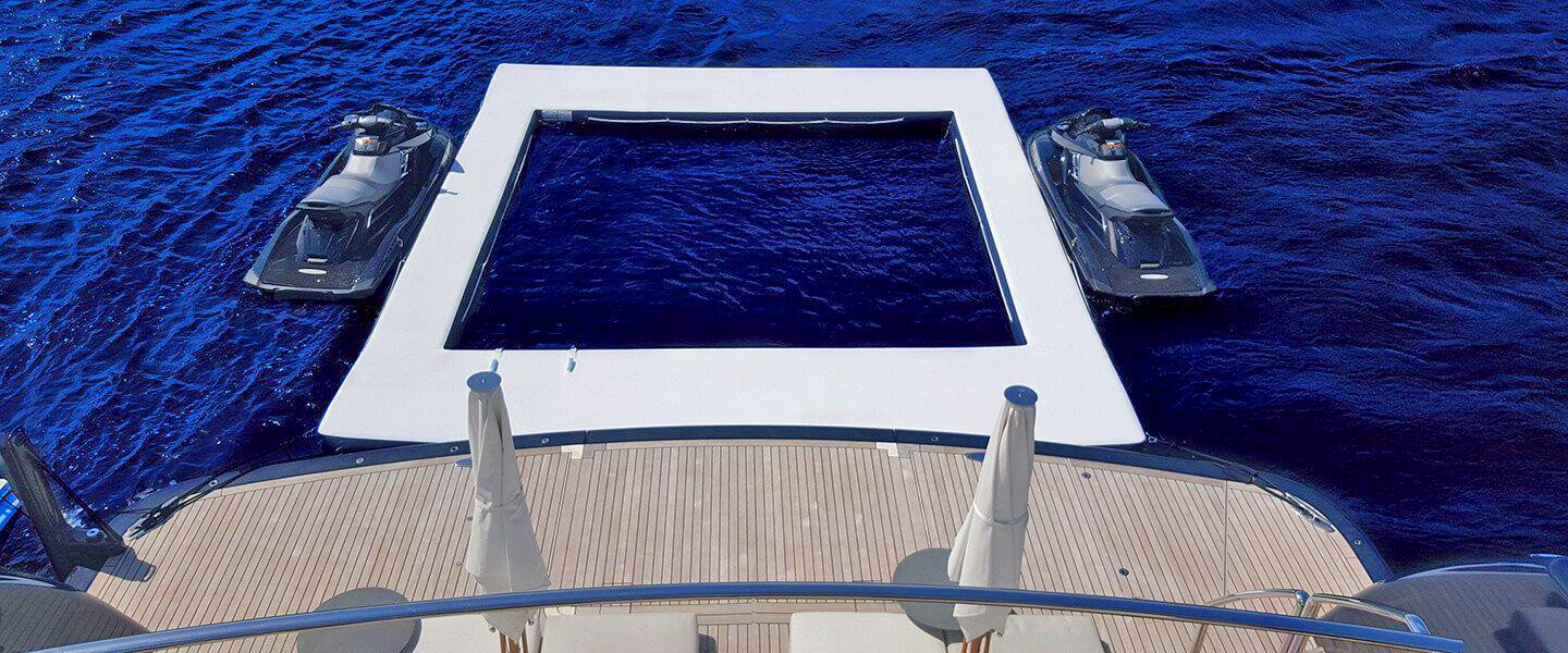 FunAir Ocean Pool - Inflatable sea pool gives closed mesh swimming pool in lake or ocean