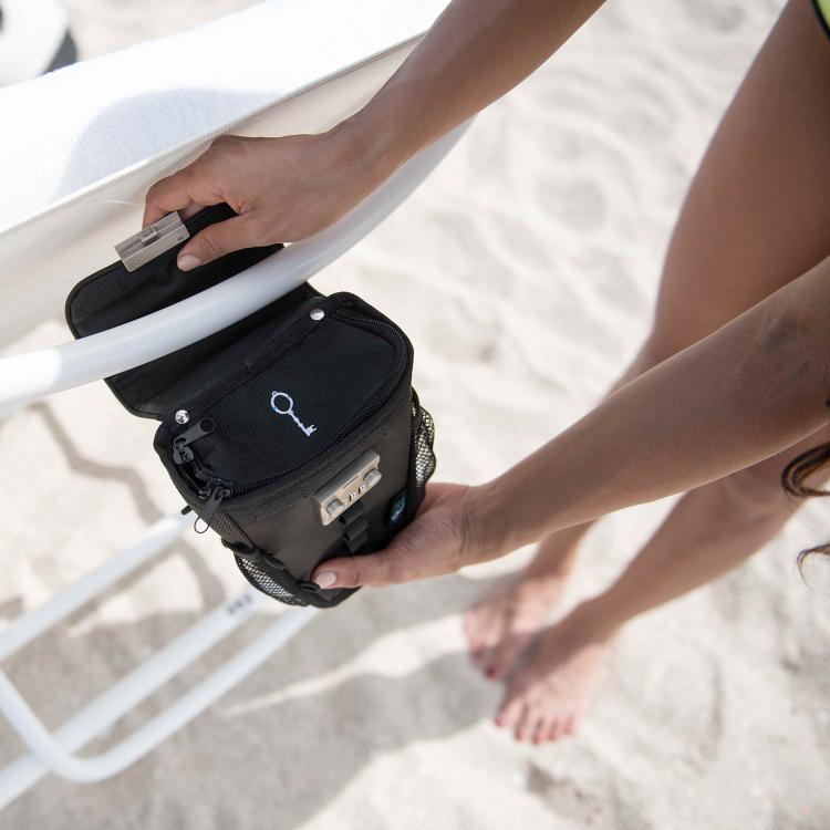 AquaVault Safe For The Beach - Secure Your Valuables At The Beach - Locks To Beach Chair