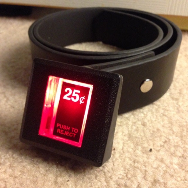 Light-up Insert Coin Arcade Coin Slot Belt Buckle