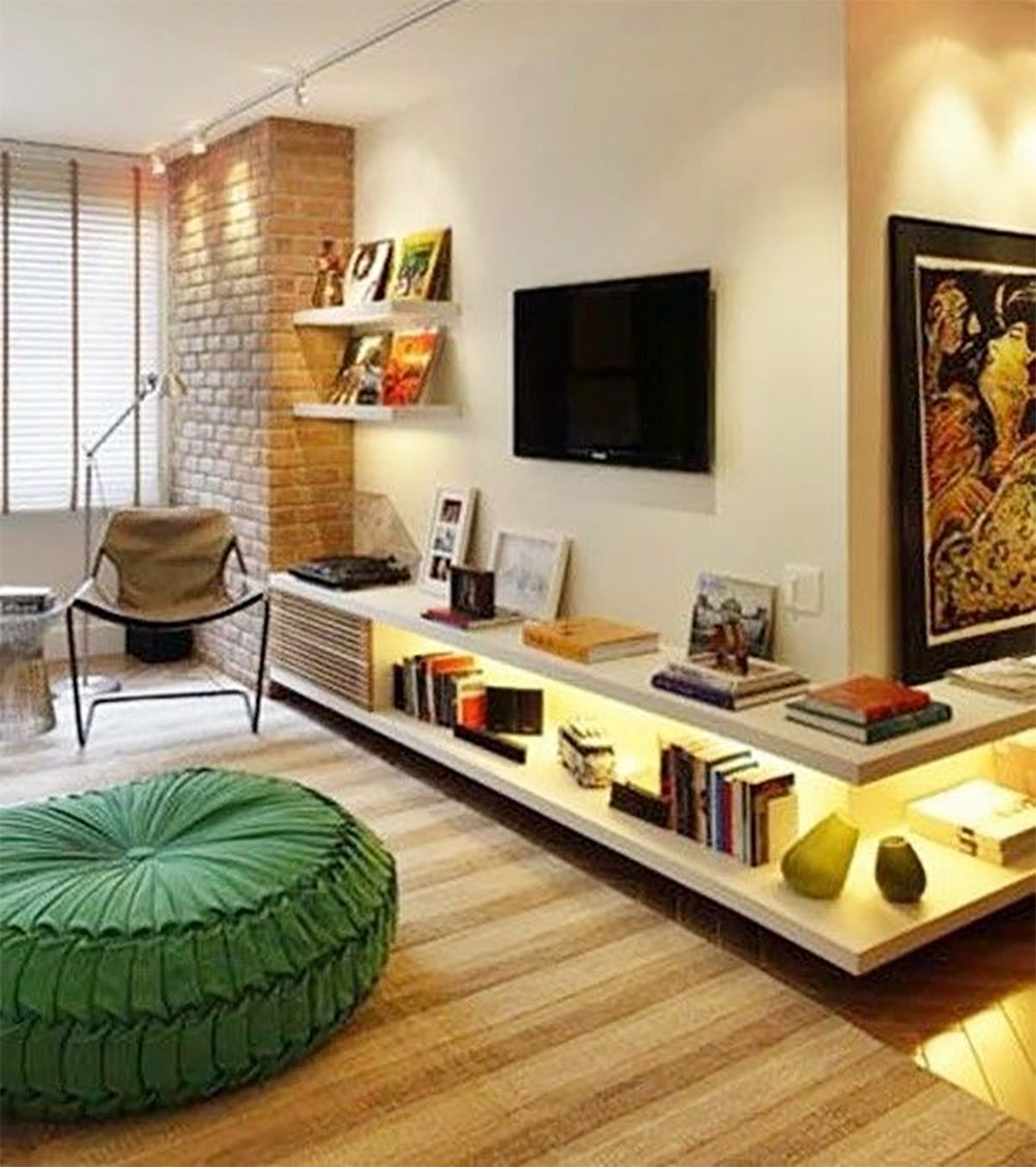 Around the corner shelves design ideas - Wrap-around corner shelving and bookcases