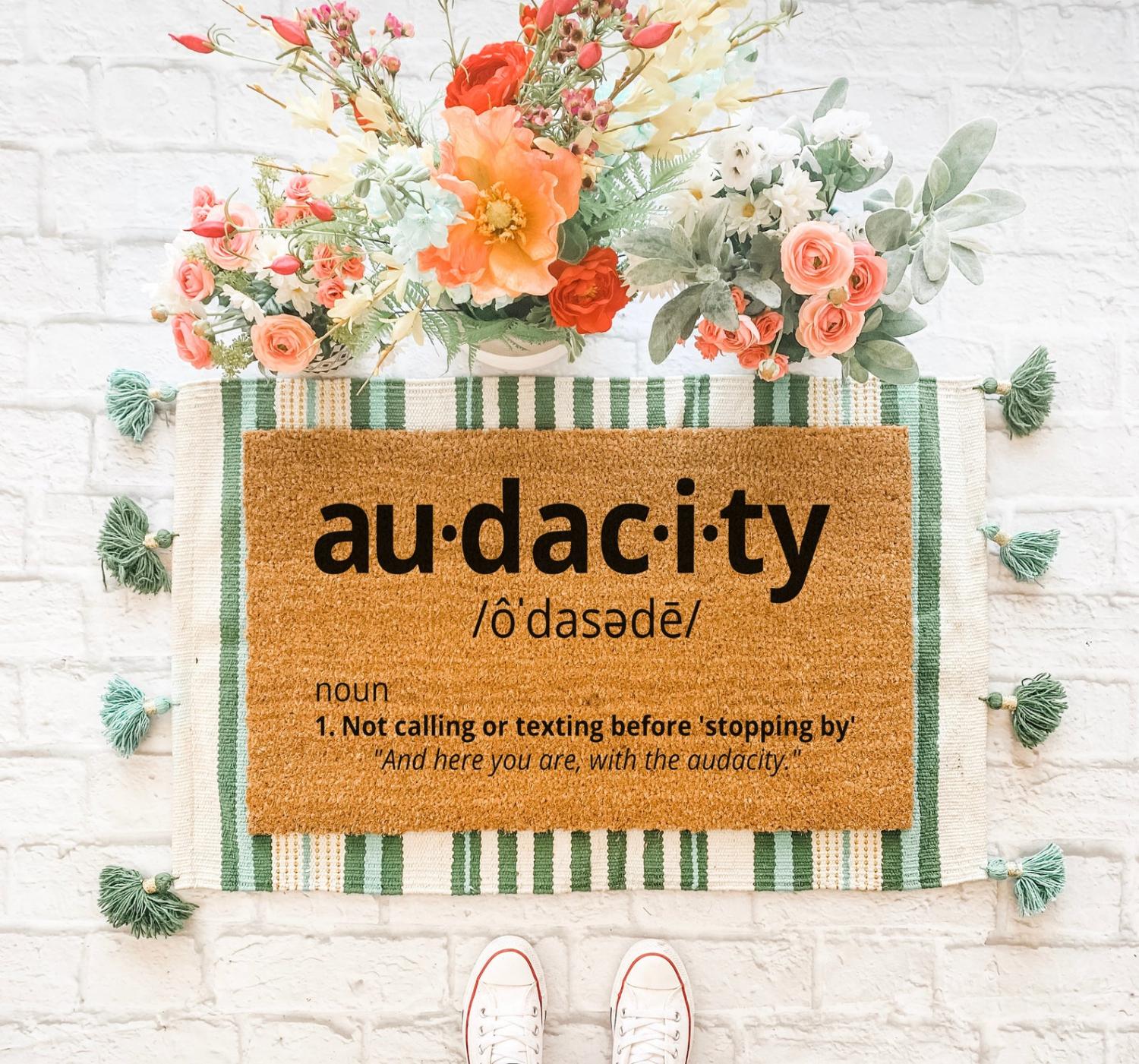 Funny audacity definition doormat