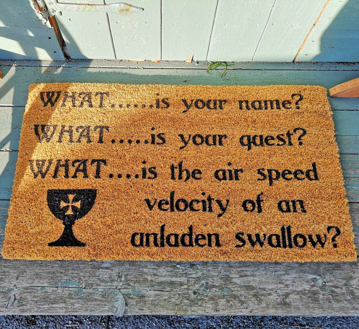Monty Python Bridge Troll 3 Questions Doormat