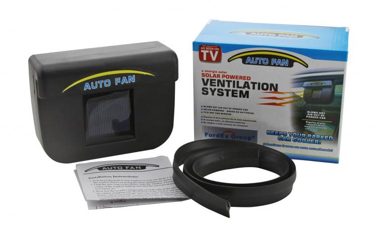 Auto Cool Solar Powered Air Ventilation Fan - Keeps Your Car Cool While Parked On Hot Sunny Days