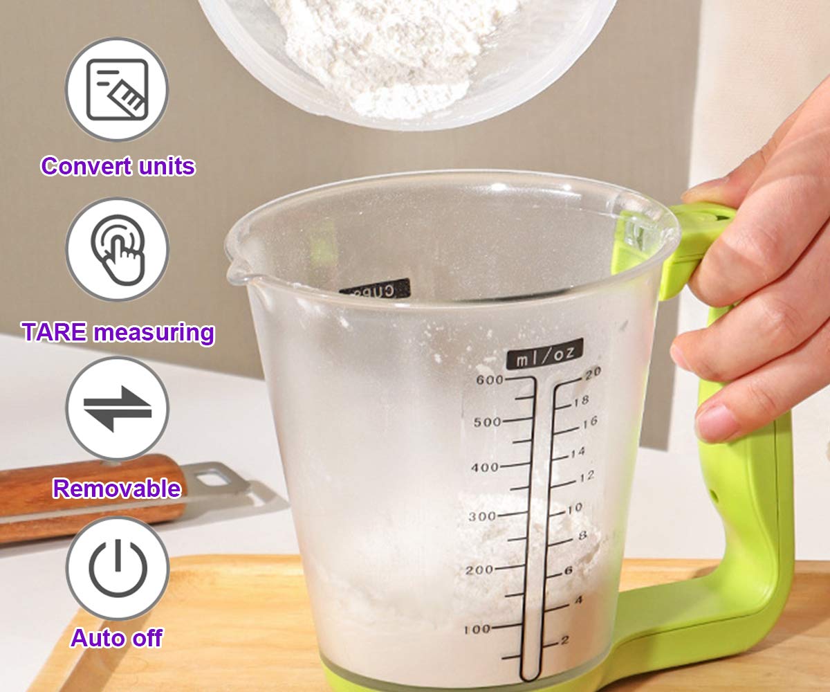 Auto-Measuring Cup With Built-In Digital Scale - Digital Measuring Cup
