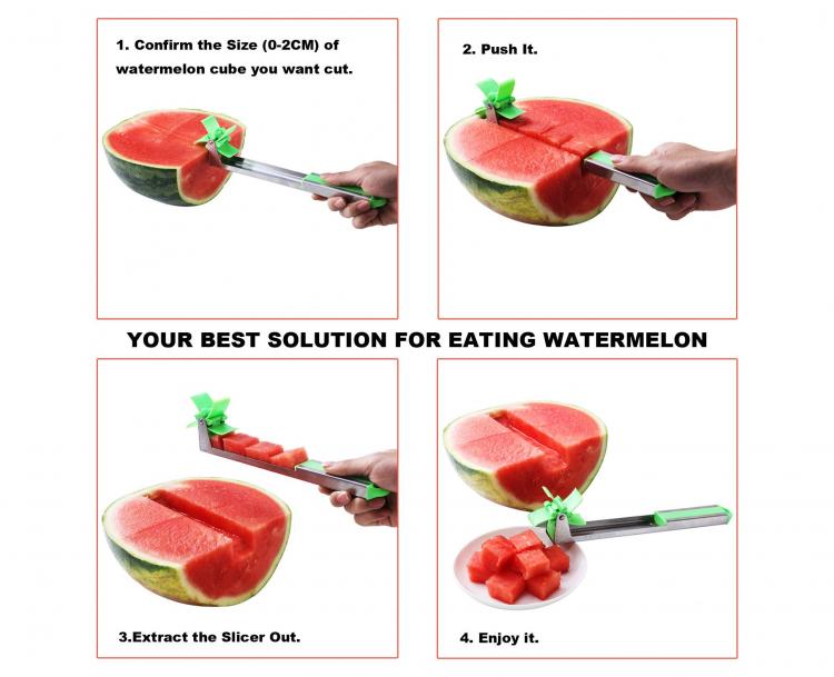 Automatic Watermelon Cube Slicer With Rotating Slicer Blades - Quickest watermelon slicer