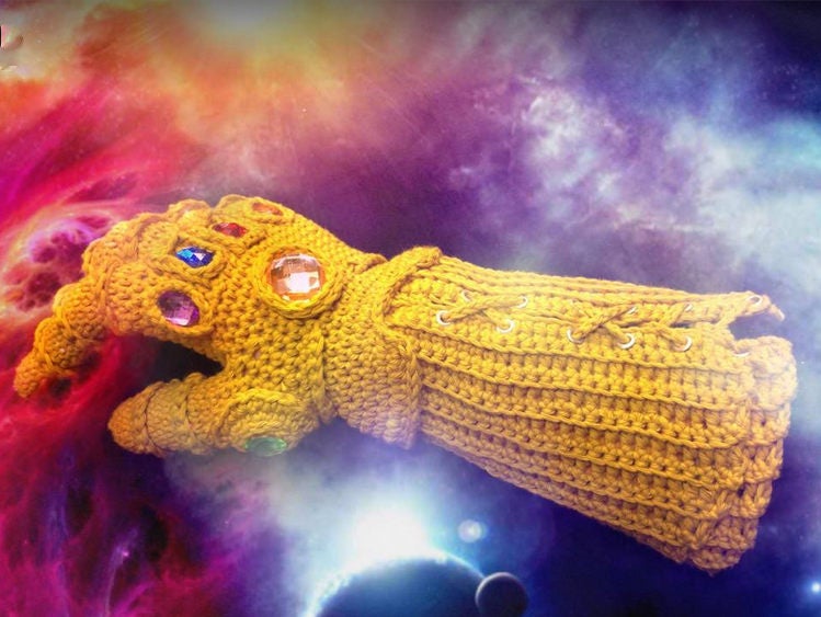 Avengers Thanos Infinity Gauntlet Knit Glove - DIY knitting Infinity Gauntlet Cosplay Knit Glove