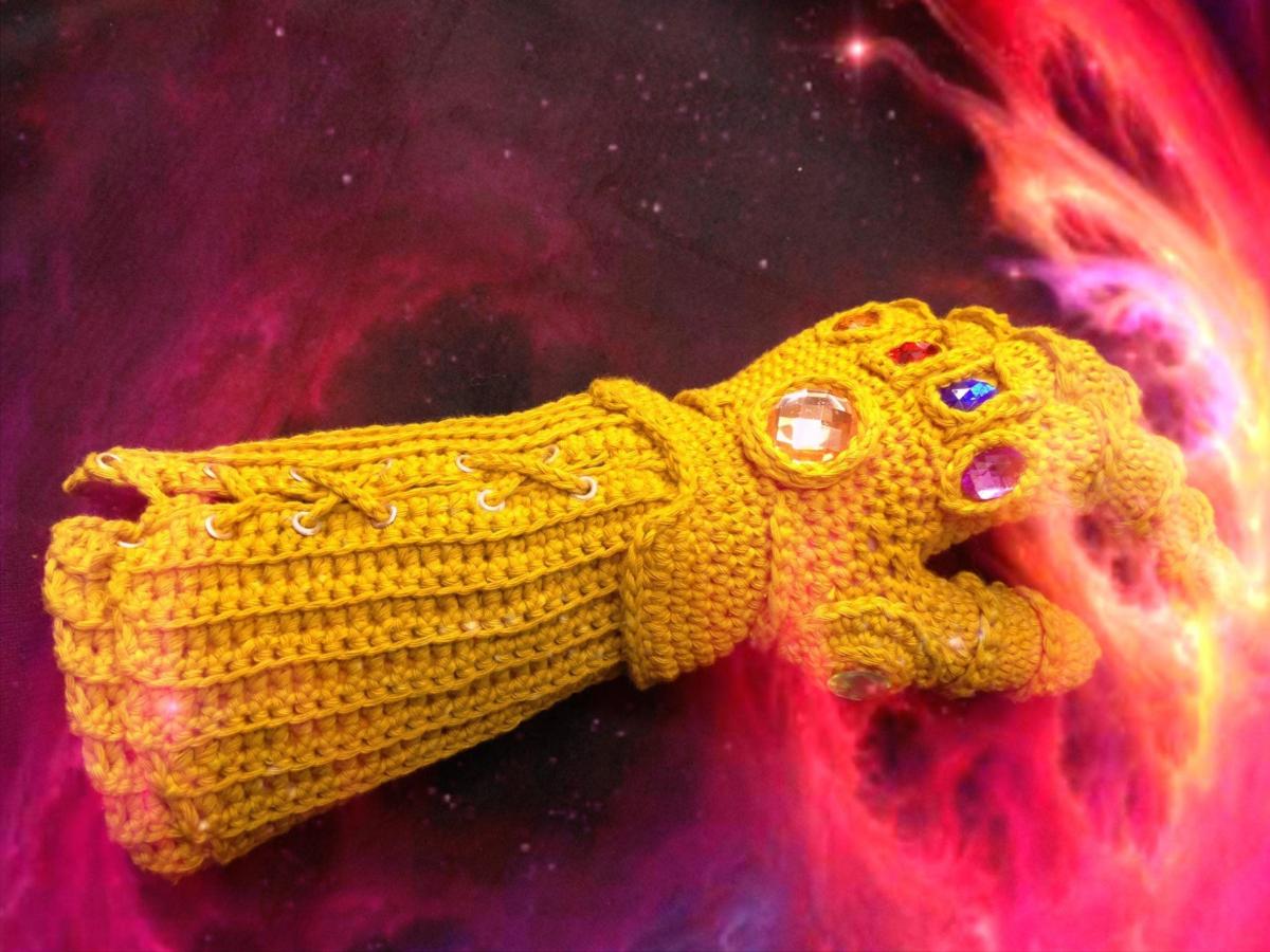 Avengers Thanos Infinity Gauntlet Knit Glove - DIY knitting Infinity Gauntlet Cosplay Knit Glove