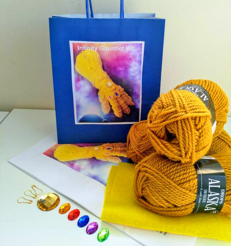 Avengers Thanos Infinity Gauntlet Knit Glove - DIY knitting Infinity Gauntlet Cosplay Knit Glove