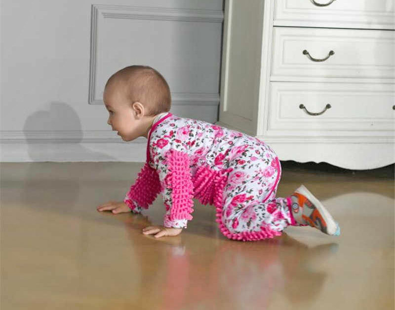 Baby Mop Onesie Lets Your Baby Help Sweep Your Floors While Crawling