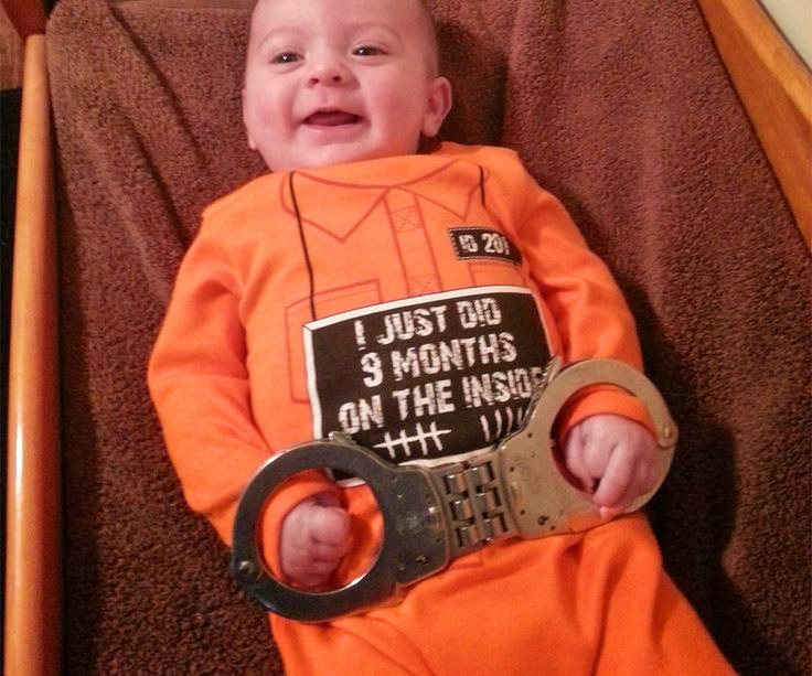 9 Months On The Inside Baby Onesie Halloween Costume - 9 months of hard time baby onesie costume