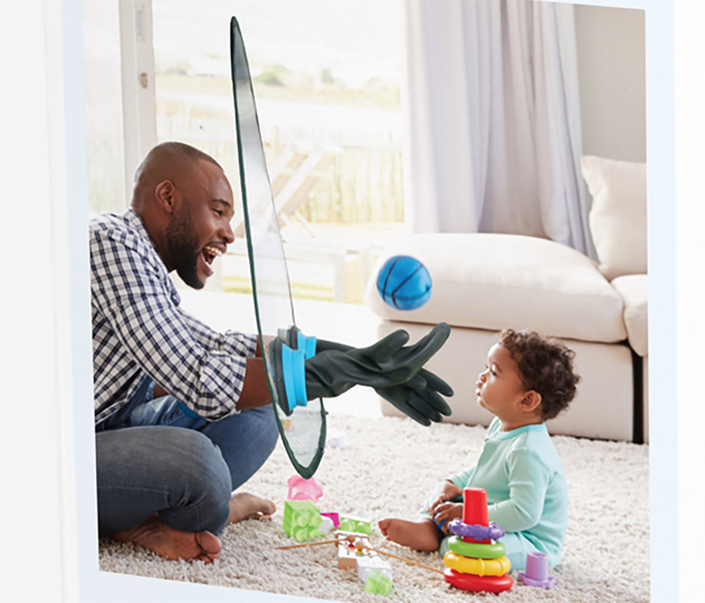 Baby Shield Prank Box - Funny Bubble-boy laboratory rubber arms protect you from baby messes