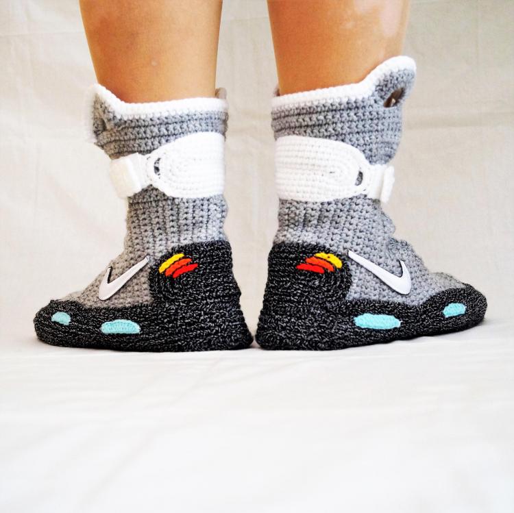 Back To The Future Shoes Knitted Slippers - Nike BTTF Shoes knit slippers