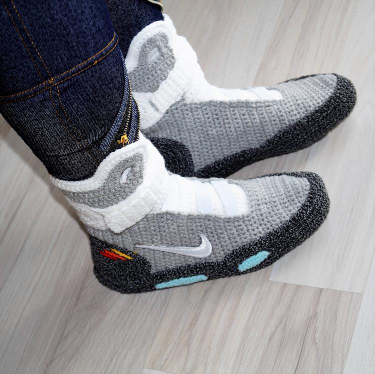 Back To The Future Shoes Knitted Slippers - Nike BTTF Shoes knit slippers