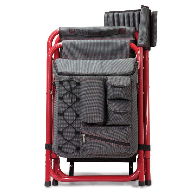 Backpack Chair With Cooler And Side Table - Folding chair backpack with integrated shelves, cooler, and table