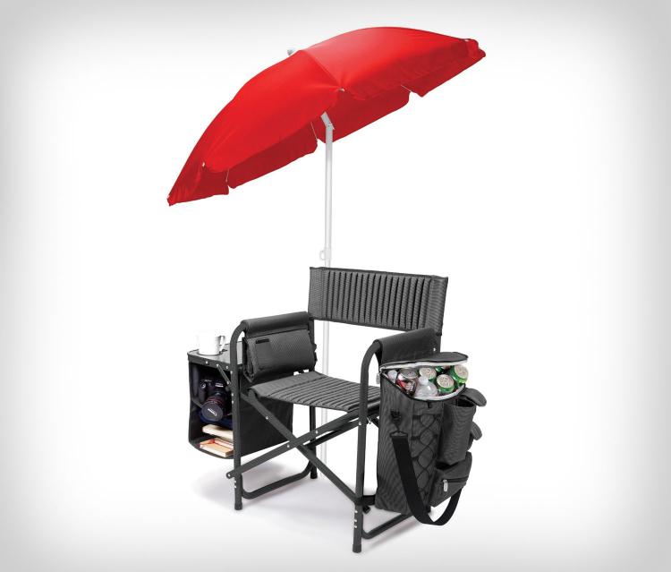 Backpack Chair With Cooler And Side Table - Folding chair backpack with integrated shelves, cooler, and table