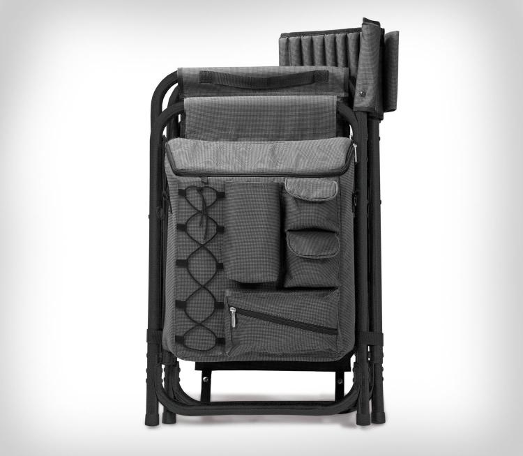 Backpack Chair With Cooler And Side Table - Folding chair backpack with integrated shelves, cooler, and table