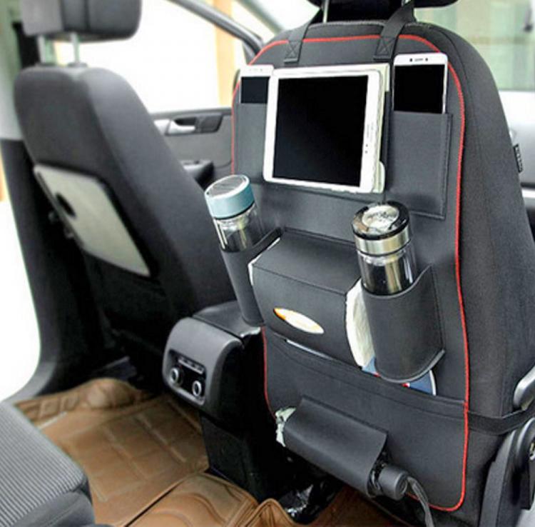 Backseat Car Organizer Holds Tablets, Drinks, Tissues, and More
